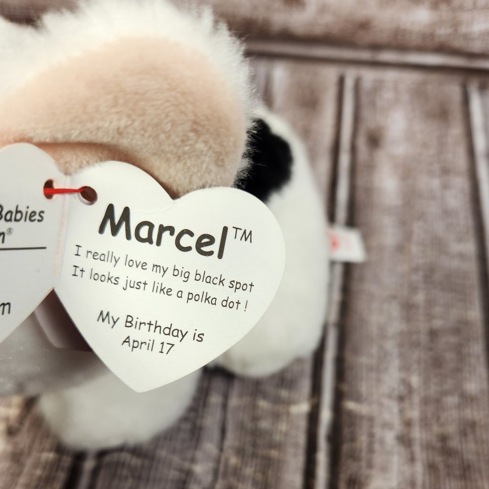 TY Beanie Boos "Marcel" French Bulldog Black White 6" Stuffed Animal Plush Toy - Picture 6 of 6